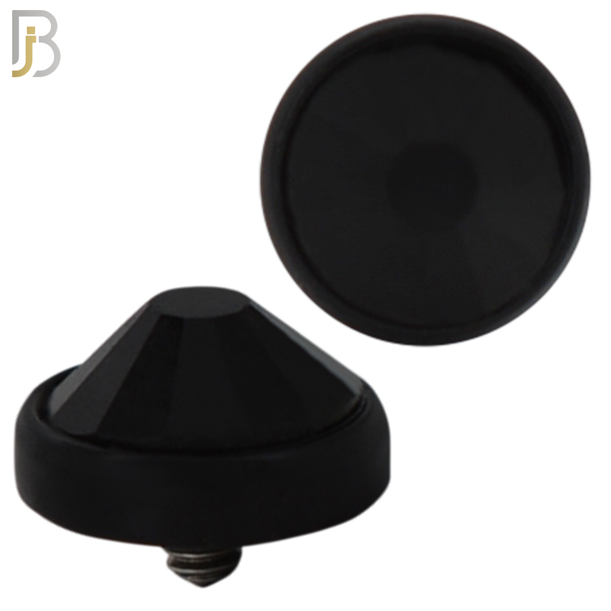 DM01KK -  Black Plated Surgical Steel Dermal Bezel Black Cubic Zirconia 1.2mm Screw Top (PACK OF 6) image 7