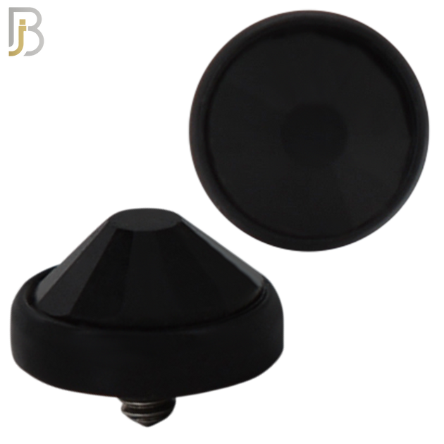 DM01KK -  Black Plated Surgical Steel Dermal Bezel Black Cubic Zirconia 1.2mm Screw Top (PACK OF 6) image 7