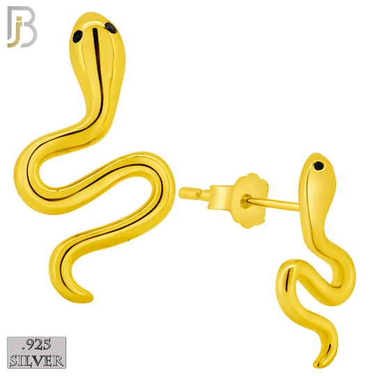 925-ES366 - .925 Sterling Silver Snake Stud Earrings image 2