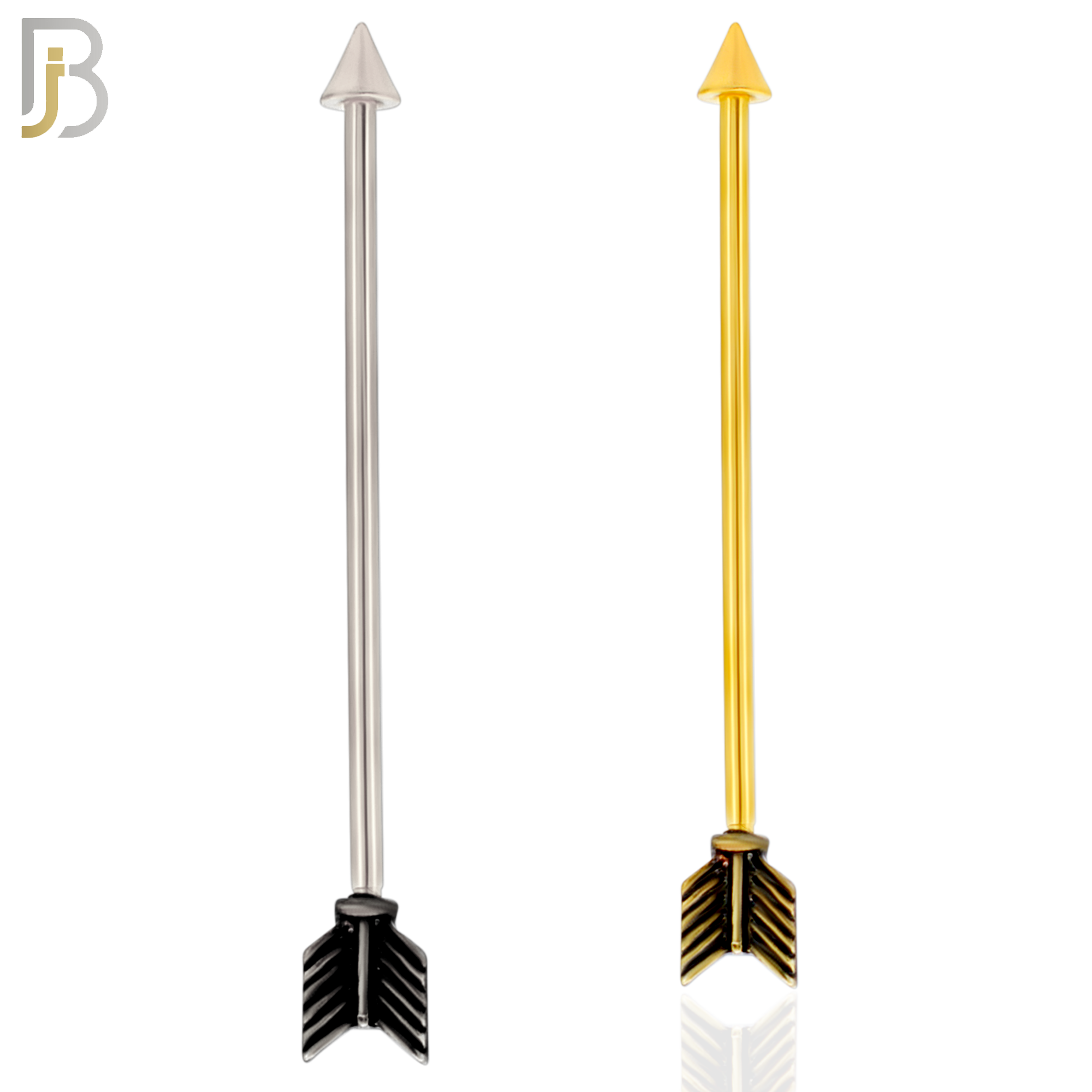 BB50 - 316L Surgical Steel Arrow Externally Threaded Industrial Barbell (PACK OF 4) image 0