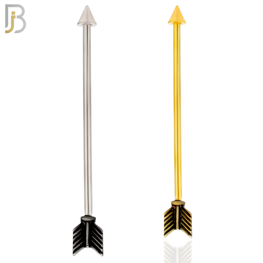 BB50 - 316L Surgical Steel Arrow Externally Threaded Industrial Barbell (PACK OF 4) image 0