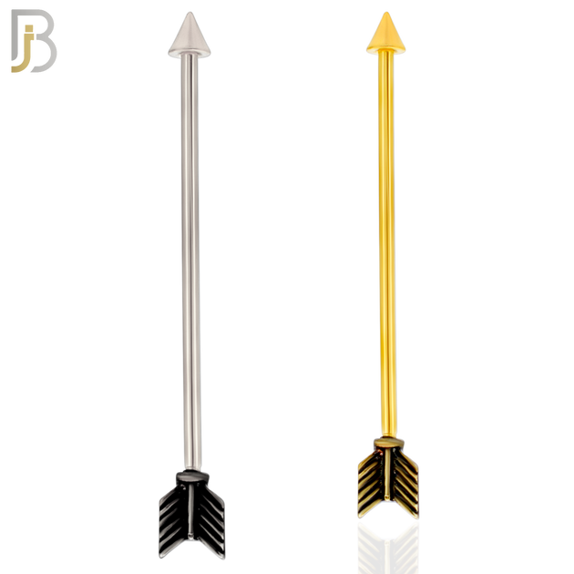 BB50 - 316L Surgical Steel Arrow Externally Threaded Industrial Barbell (PACK OF 4) image 0