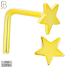 925-NR43LGS - 925 Sterling Silver Flat Star Design L Shape Nose Ring (Pack of 6) image 2