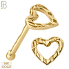 14-NR11 - 14k Solid Gold Tunnel Heart Nose Bone image 0