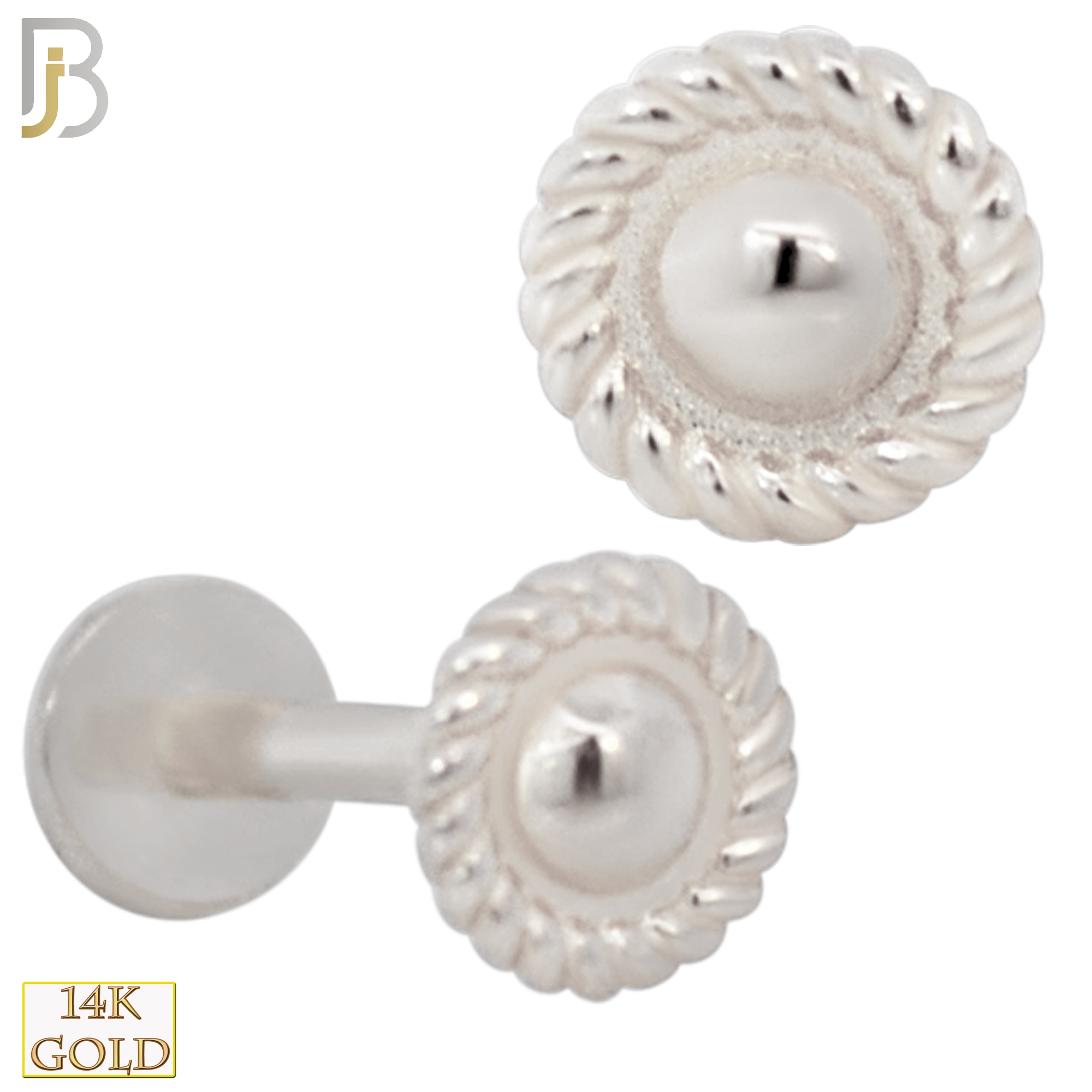 14-LB97 - 14k Yellow Gold Button Labret image 0