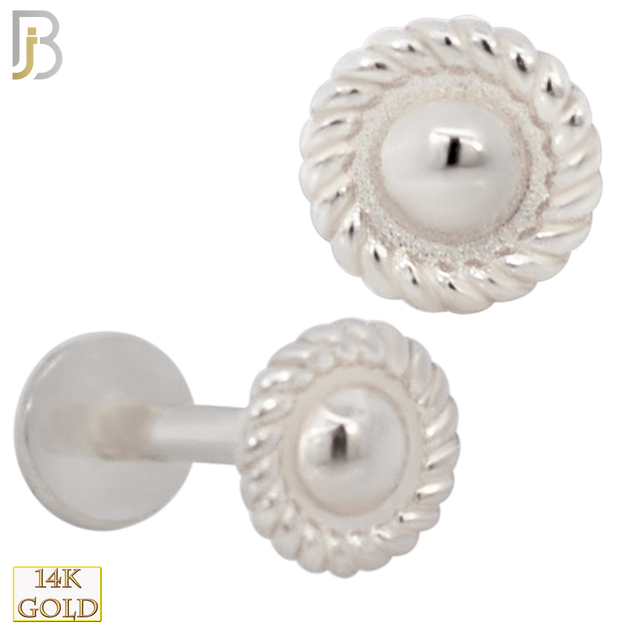 14-LB97 - 14k Yellow Gold Button Labret image 0