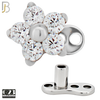 G23-DM23 - G23 Titanium Anchor with Surgical Steel Five Petal Flower Dermal Top image 2
