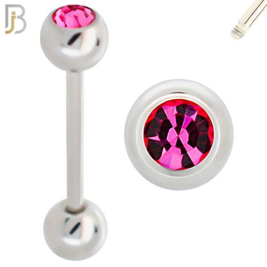 BB05S-6 - 316L Surgical Steel Screw Barbell with 6mm Bezel Ball External Threaded (PACK OF 6) image 2