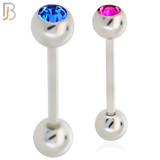 BB05S-6 - 316L Surgical Steel Screw Barbell with 6mm Bezel Ball External Threaded (PACK OF 6) image 0