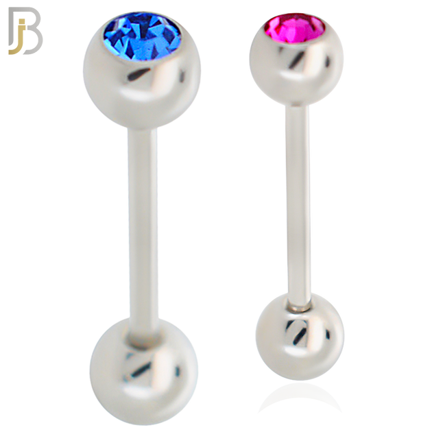 BB05S-6 - 316L Surgical Steel Screw Barbell with 6mm Bezel Ball External Threaded (PACK OF 6) image 0