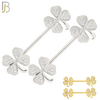 NP30 - 316L Surgical Steel Screw Flower Design with Zircon Nipple Ring Piercing  Pair image 0