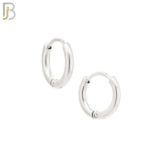 ES95S - 316L Stainless Steel 2mm Thickness Plain Hoops Design Huggies Clip On image 1
