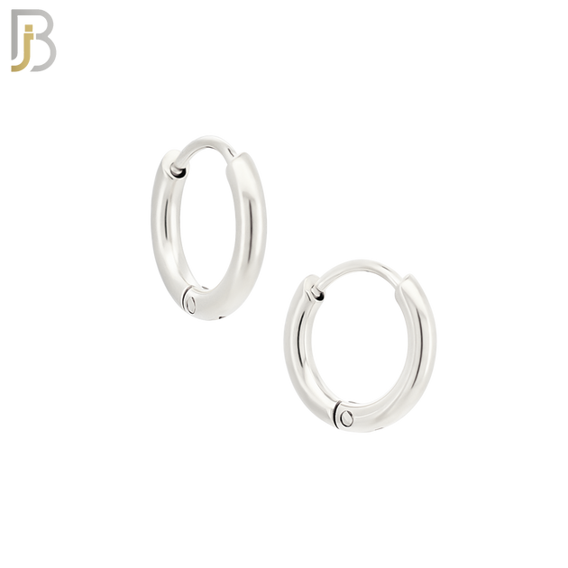 ES95S - 316L Stainless Steel 2mm Thickness Plain Hoops Design Huggies Clip On image 1