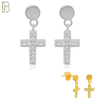 925-ES184 -  .925 Sterling Silver Dangling Cross Design Earrings Stud image 0
