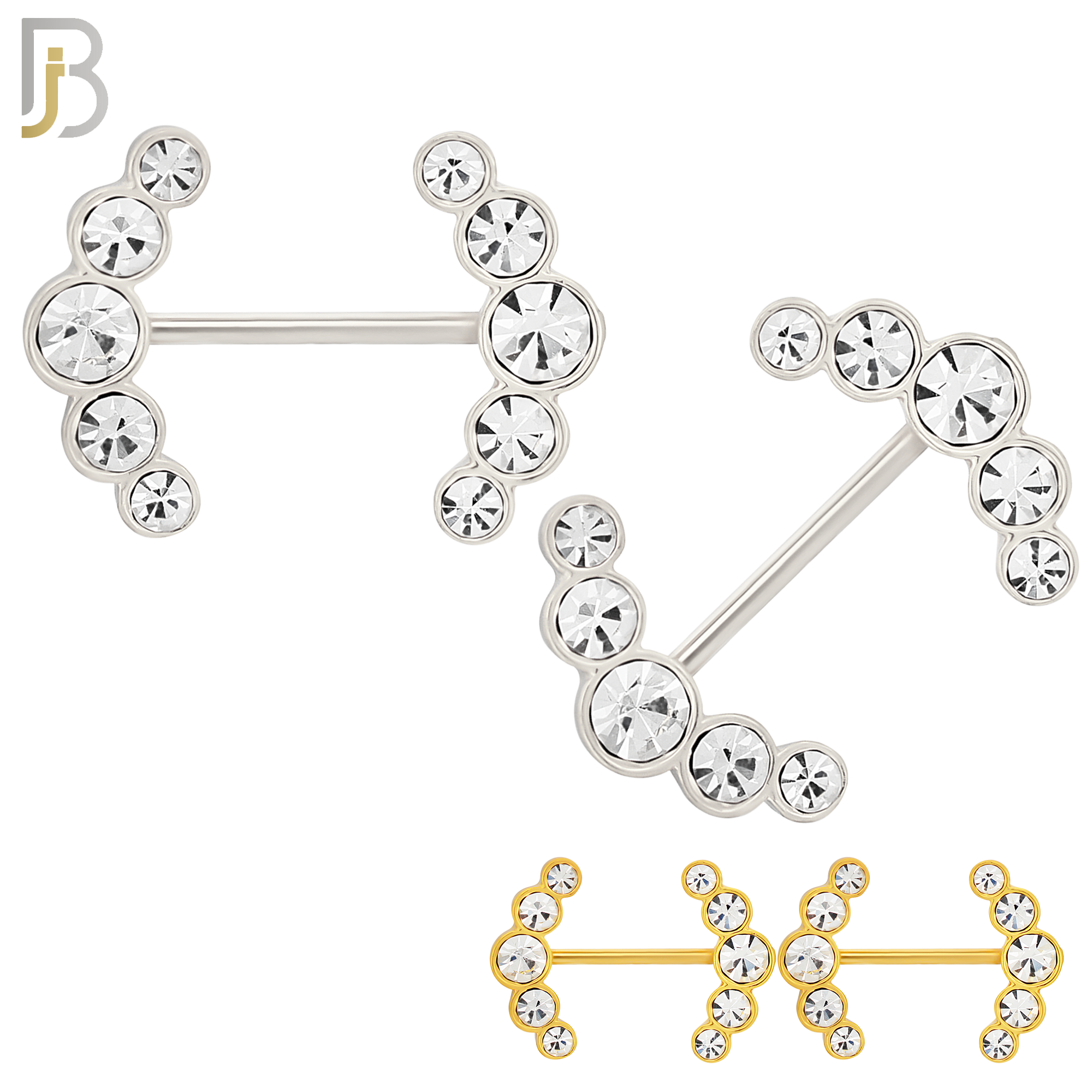 NP23 - 316L Surgical Steel Screw Double Sided Alloy Anchor with Zircon Pair image 0