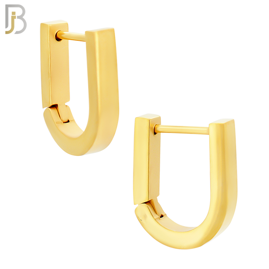 ES297 -  316L Stainless Steel Plain Huggies Straight U-Shape Clip On image 2
