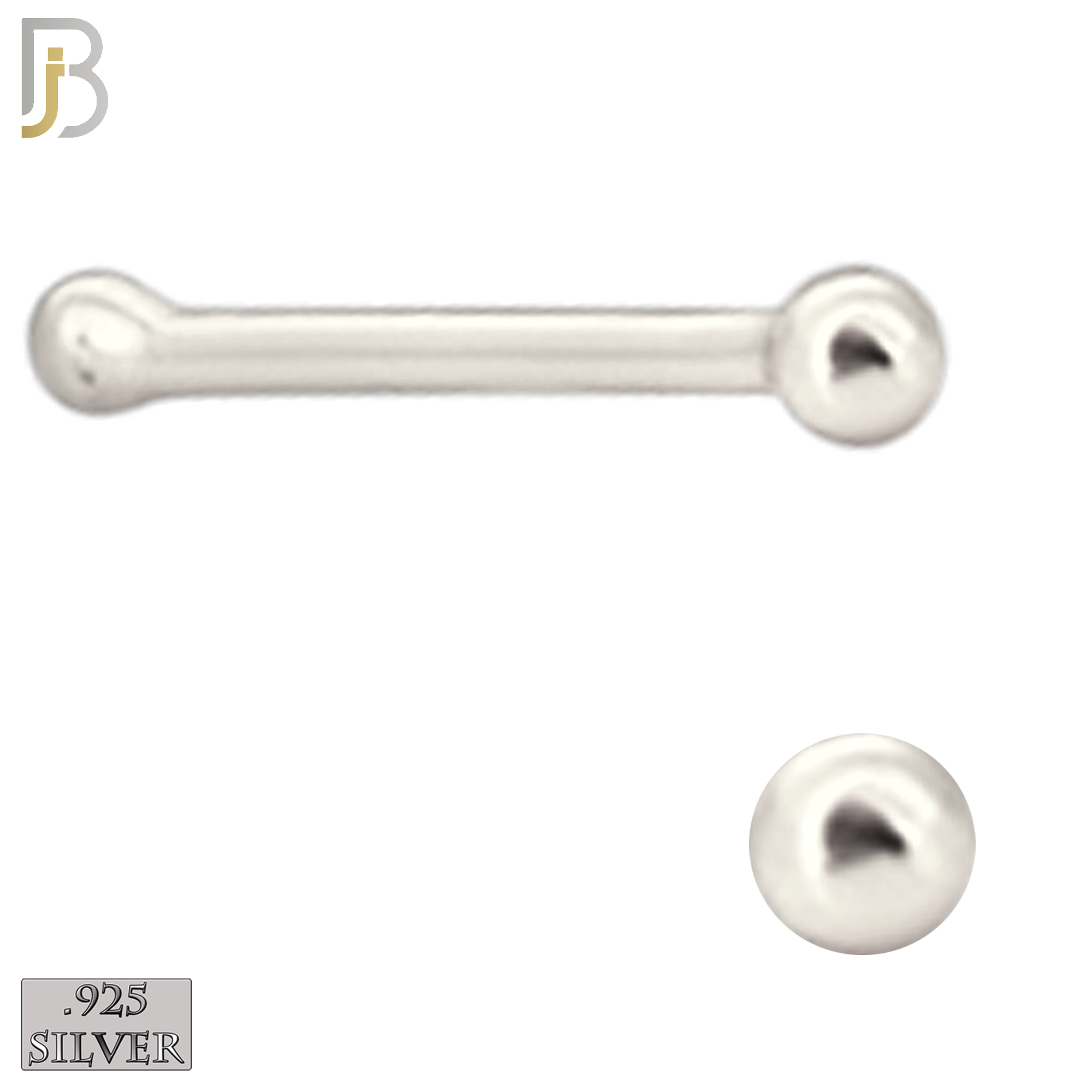 925-PK-NR07YS - 120 Pcs, 925 Sterling Silver Nose Bones, 22g Thickness, Include Plain Ball Silver 1.25mm (30pcs) 1.5mm (30pcs) 18k Gold Plating 1.25mm (30pcs) 1.5mm (30pcs) Packages image 2