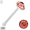 925-PK-NR04S-1A - 2.5mm Assorted CZ 22g Thickness 925 Sterling Silver Nose Bones Press Fit, Packages Pack of 120 image 6
