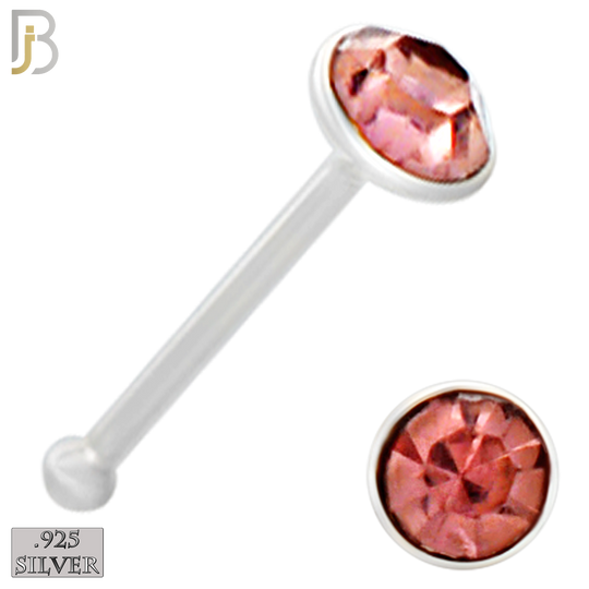 925-PK-NR04S-1A - 2.5mm Assorted CZ 22g Thickness 925 Sterling Silver Nose Bones Press Fit, Packages Pack of 120 image 6