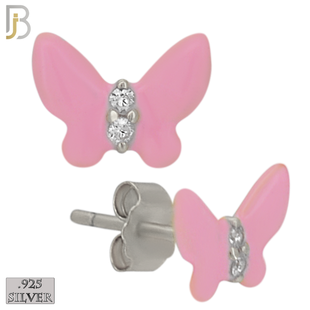 925-ES475 - 925 Sterling Silver Enamel Coated Butterfly Push Back Stud Earring image 0