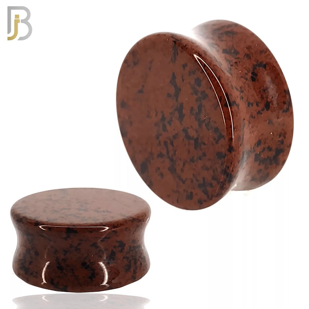 PSTMO - Natural Stone Mahogany Obsidian Double Flare Plugs image 0