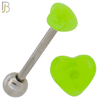 PK-BB49 - 316L Surgical Steel Barbell with Acrylic Marble Heart Screw External Threaded Pack of 120 image 5