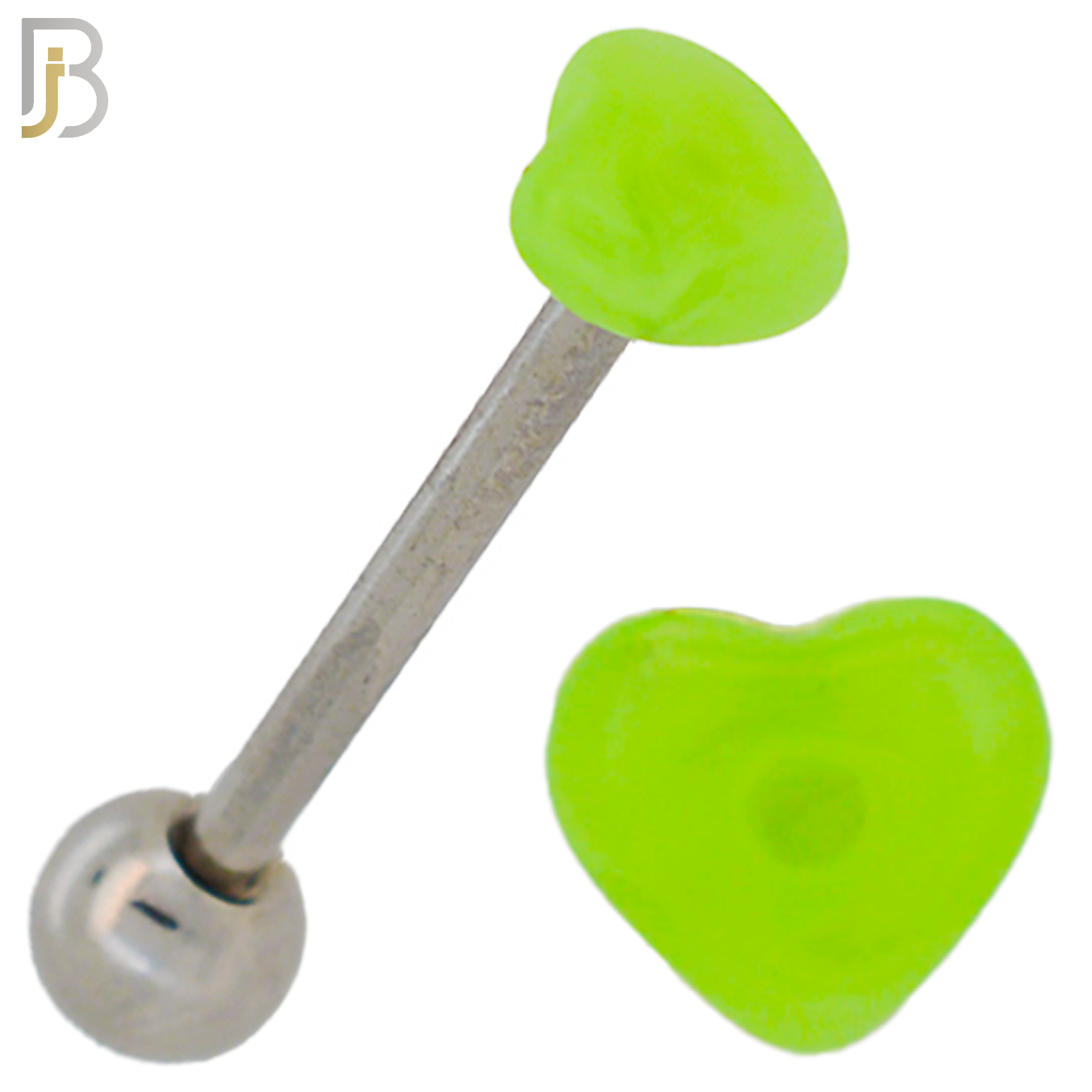 PK-BB49 - 316L Surgical Steel Barbell with Acrylic Marble Heart Screw External Threaded Pack of 120 image 5