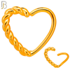 CT108 - 316 Surgical Steel Twisted Rope Hollow Heart Twist to Open Nose Hoop (Pack of 6) image 3