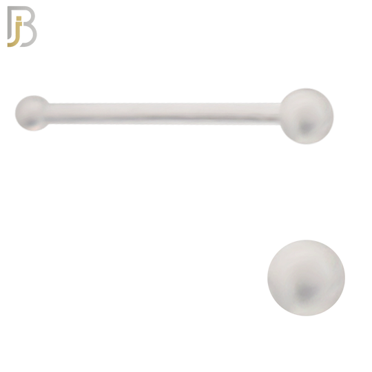 PK-NR09-2 - "Bioflex"120 Pcs, Clear Acrylic Flexible Nose Bone Retainer, 20g Thick 2mm Disk Shaped Top image 2