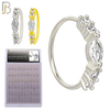 925-PK-CT102M -  925 Sterling Silver Hoops with Marquise Shaped Cubic Zirconia Nose Hoop - Pack of 60 pcs image 1