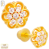 14-TB53 - 14k Yellow Gold CZ Flower with Baby Screw Backing image 0