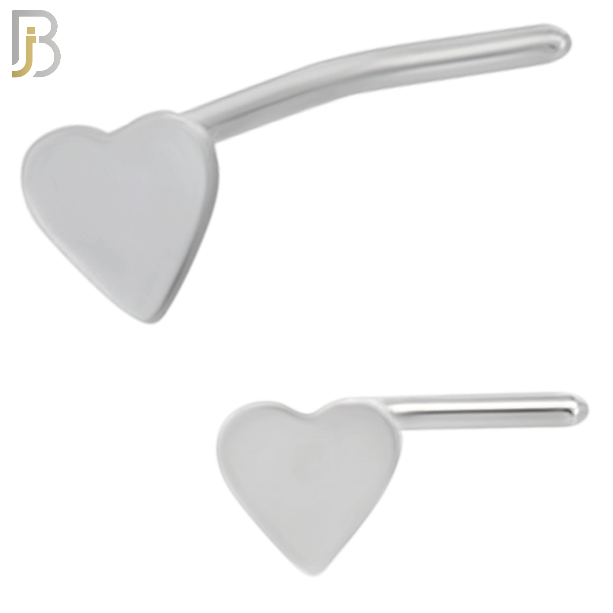 NR24L - 316L Surgical Steel L Shape Plain Solid Heart Design (PACK OF 6) image 0