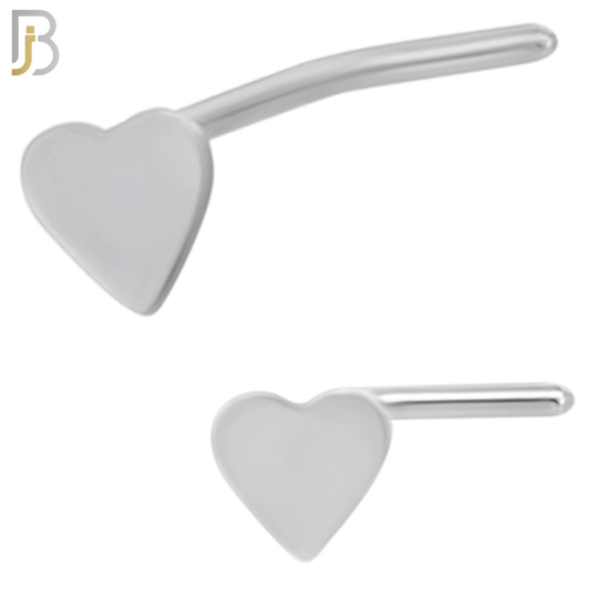 NR24L - 316L Surgical Steel L Shape Plain Solid Heart Design (PACK OF 6) image 0