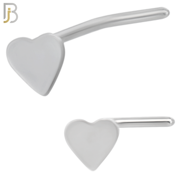 NR24L - 316L Surgical Steel L Shape Plain Solid Heart Design (PACK OF 6) image 0