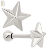 TB54 - 316L Stainless Steel Plain Nautical Star Tragus Barbell Cartilage Piercing Screw Ball Externally Threaded (PACK OF 6) image 1