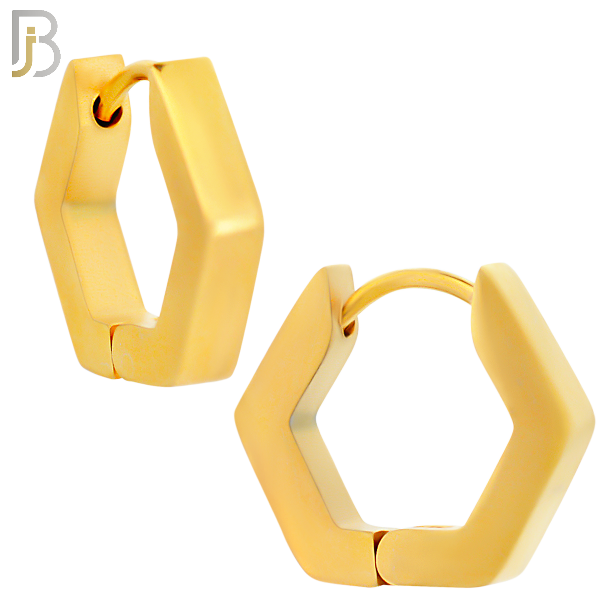 ES170 - 316L Stainless Steel Plain Huggies Hexagon Shape Clip On image 3