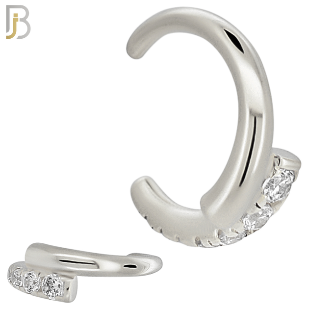 FES009 - Linked Half Plain and Half Studded Ear Cuff in Brass (Sold Per Piece) image 1