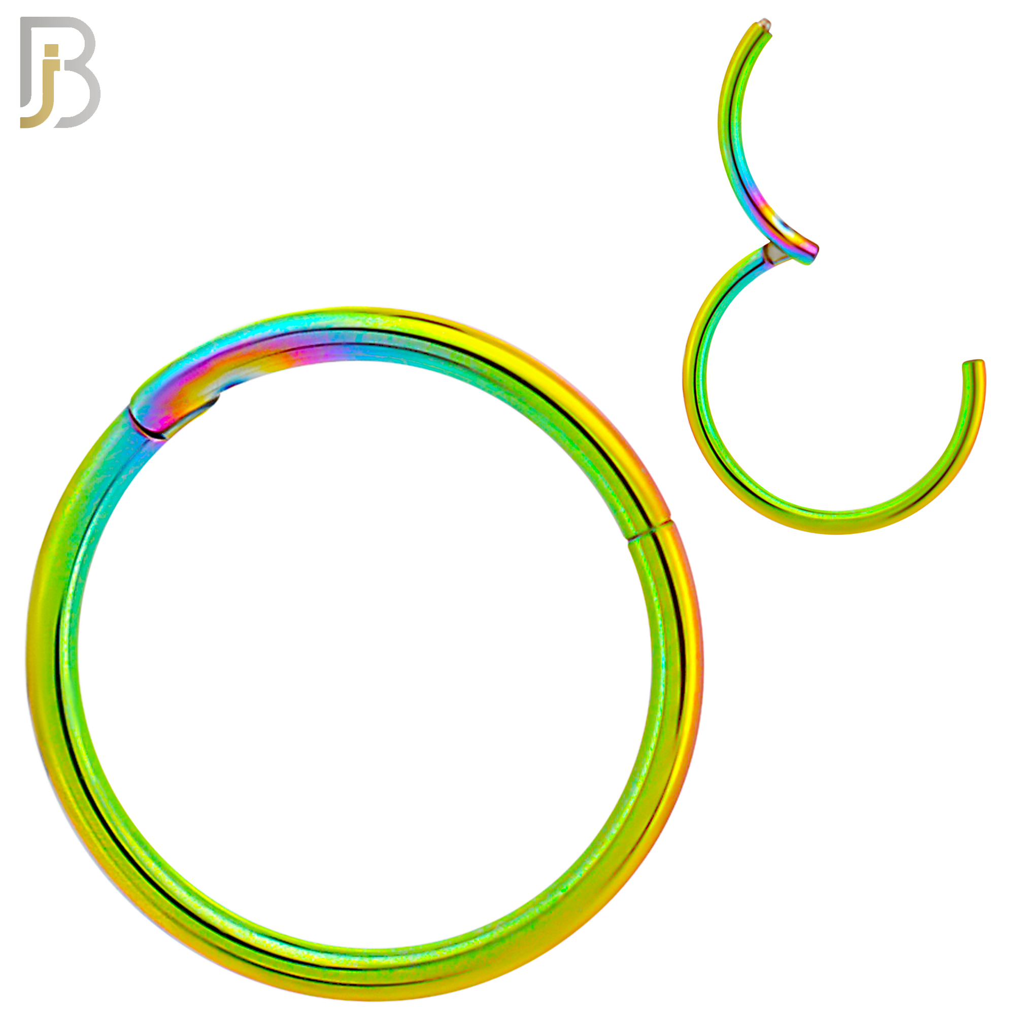 CT10RB - Multi Color Plated 316L Surgical Steel Hinged Hoops Plain (PACK OF 6) image 1