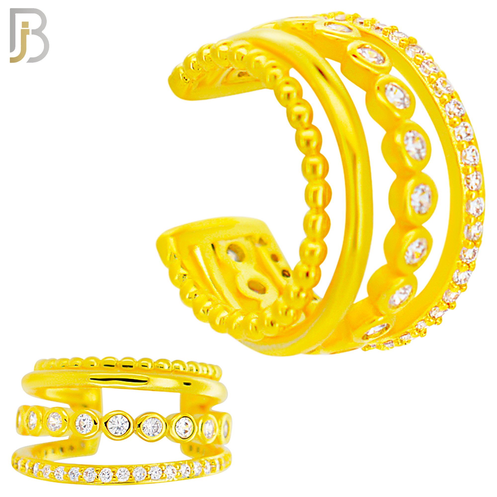 FES008 - Four Ascending Hoop Ear Cuff in Brass (Sold Per Piece) image 2