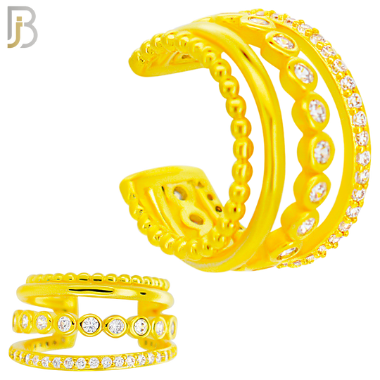 FES008 - Four Ascending Hoop Ear Cuff in Brass (Sold Per Piece) image 2