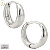 925-ES456 - 925 Sterling Silver Tapered Plain Huggies Hoop Earrings image 1