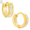 ES358 - 316L Stainless Steel Huggies Earring with 7 Round Cubic Zirconia in Channel Setting image 2
