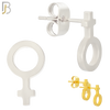 ES08 - 316L Stainless Steel Female Symbol Gender Design Earring Stud image 0