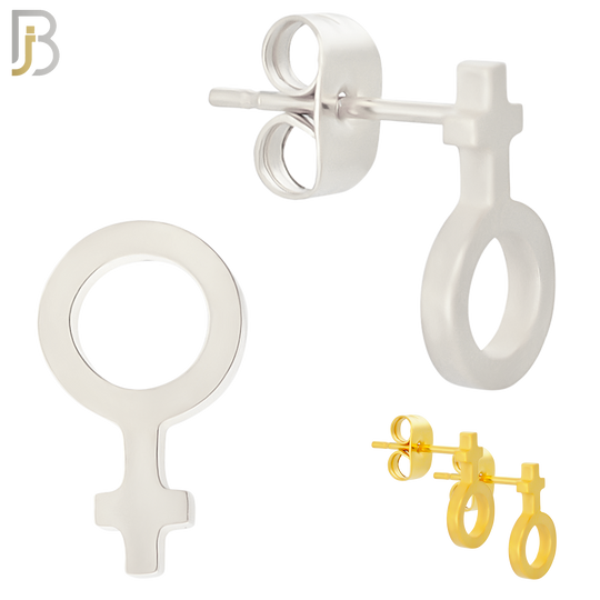 ES08 - 316L Stainless Steel Female Symbol Gender Design Earring Stud image 0