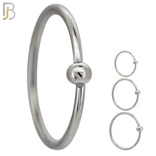 CT03S  - 20g Thickness 316L Surgical Steel Hoops Piercing Fixed Bead Twist to Open image 0
