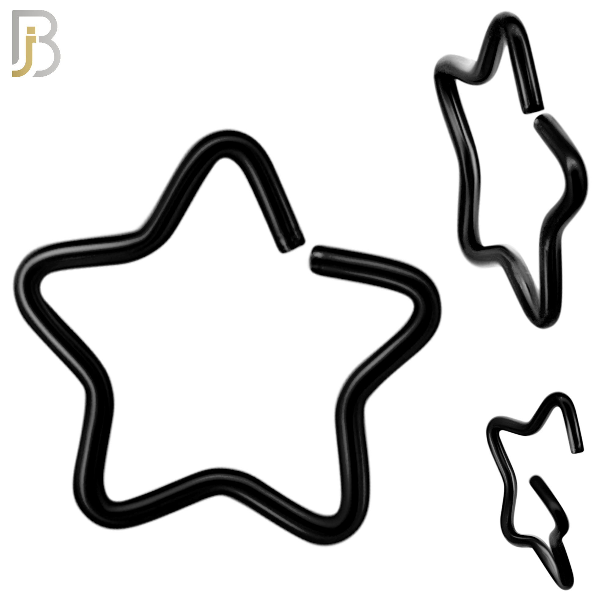 PK-CT22 - 316L Surgical Steel Star Hoops Piercing Pack of 60 image 3