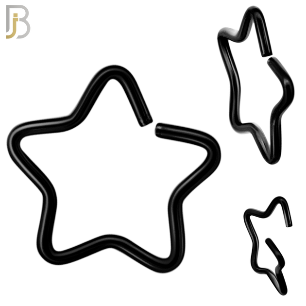 PK-CT22 - 316L Surgical Steel Star Hoops Piercing Pack of 60 image 3