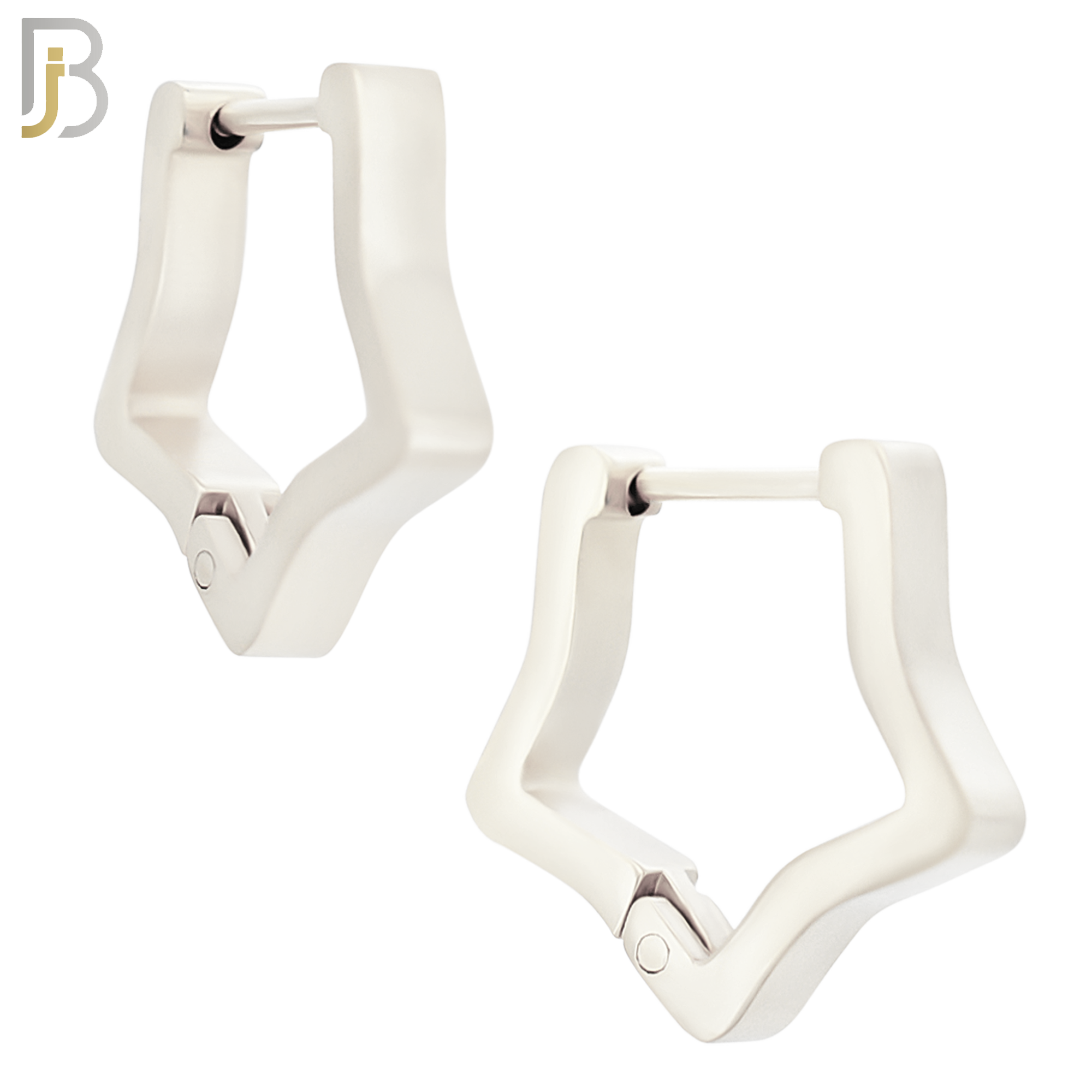 ES300 - 316L Stainless Steel Huggies Plain Hollow Star Design with Sleek Rounded Tips image 1