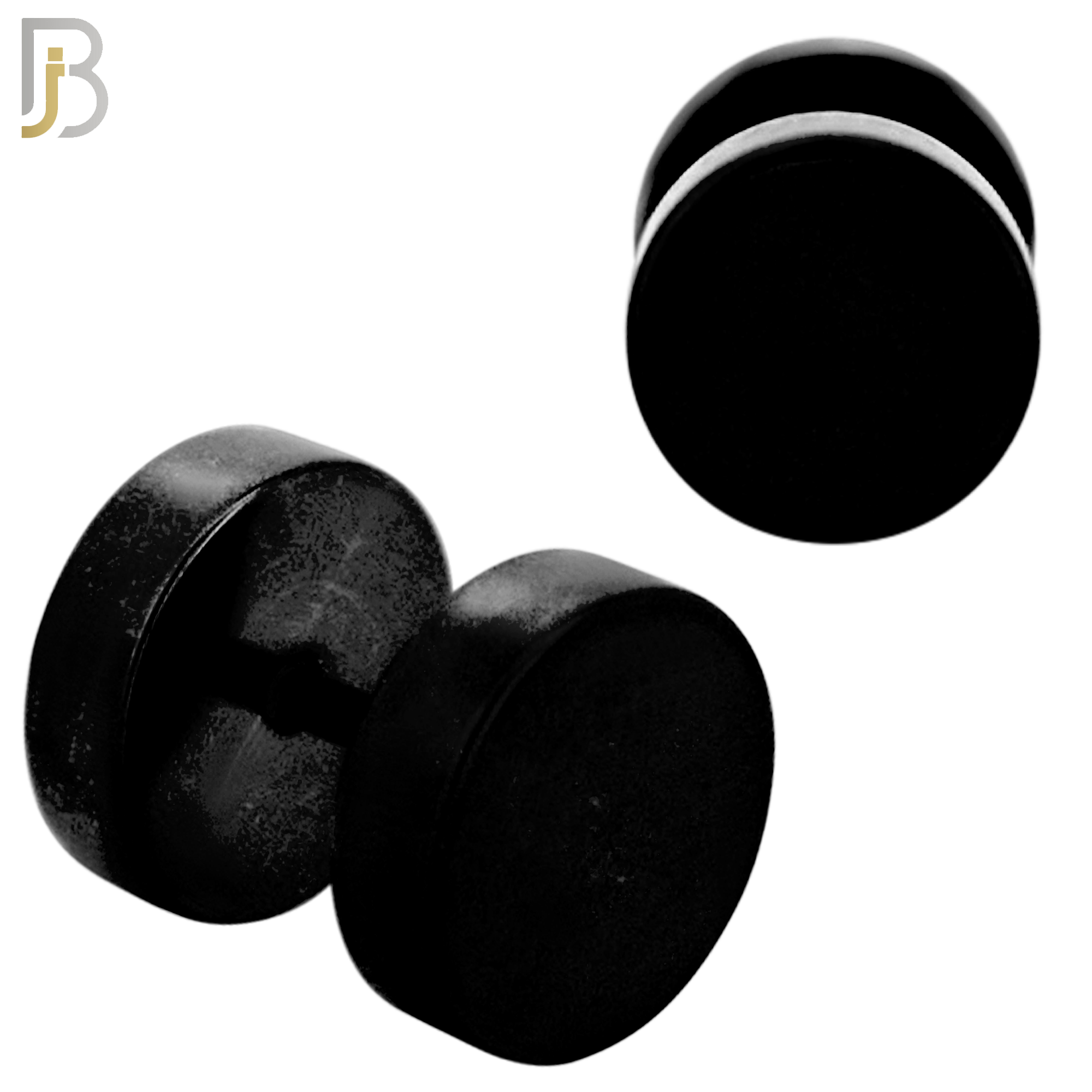 FP28K - Black Color Surgical Steel Plain Fake Plug (PACK OF 3 Pairs) image 4