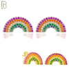 925-ES282 – .925 Sterling Silver Rainbow Design Earring Stud with Multi Colored Zircon image 0
